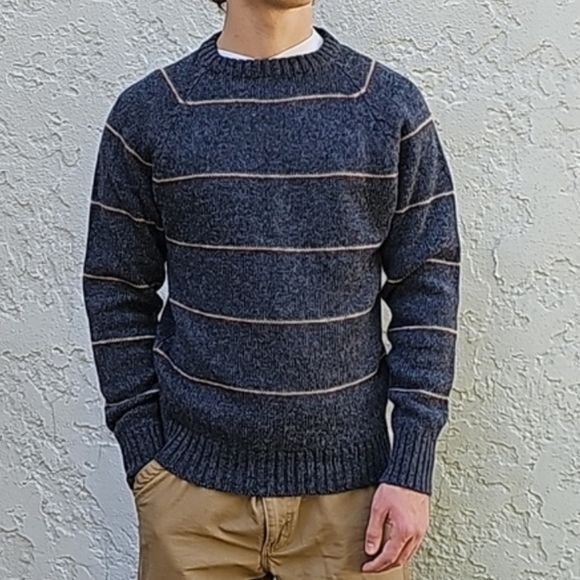 Vintage NWT New Old Stock McGregor Grunge Wool Striped Crewneck Sweater - Picture 1 of 9